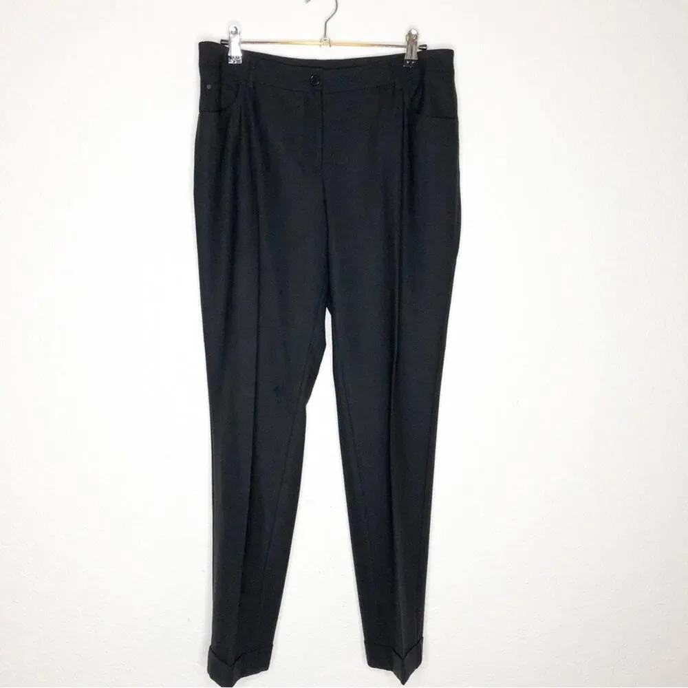 Akris Punto black wool blend trouser pants size US 8